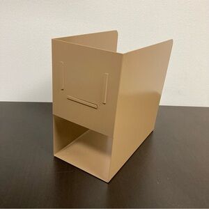 Metal Magazine Book File Holders Tan/ Khaki/ Beige 8x8x4.5 Vintage Gaylord